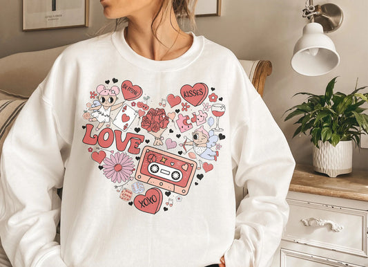 Love retro heart- Valentine