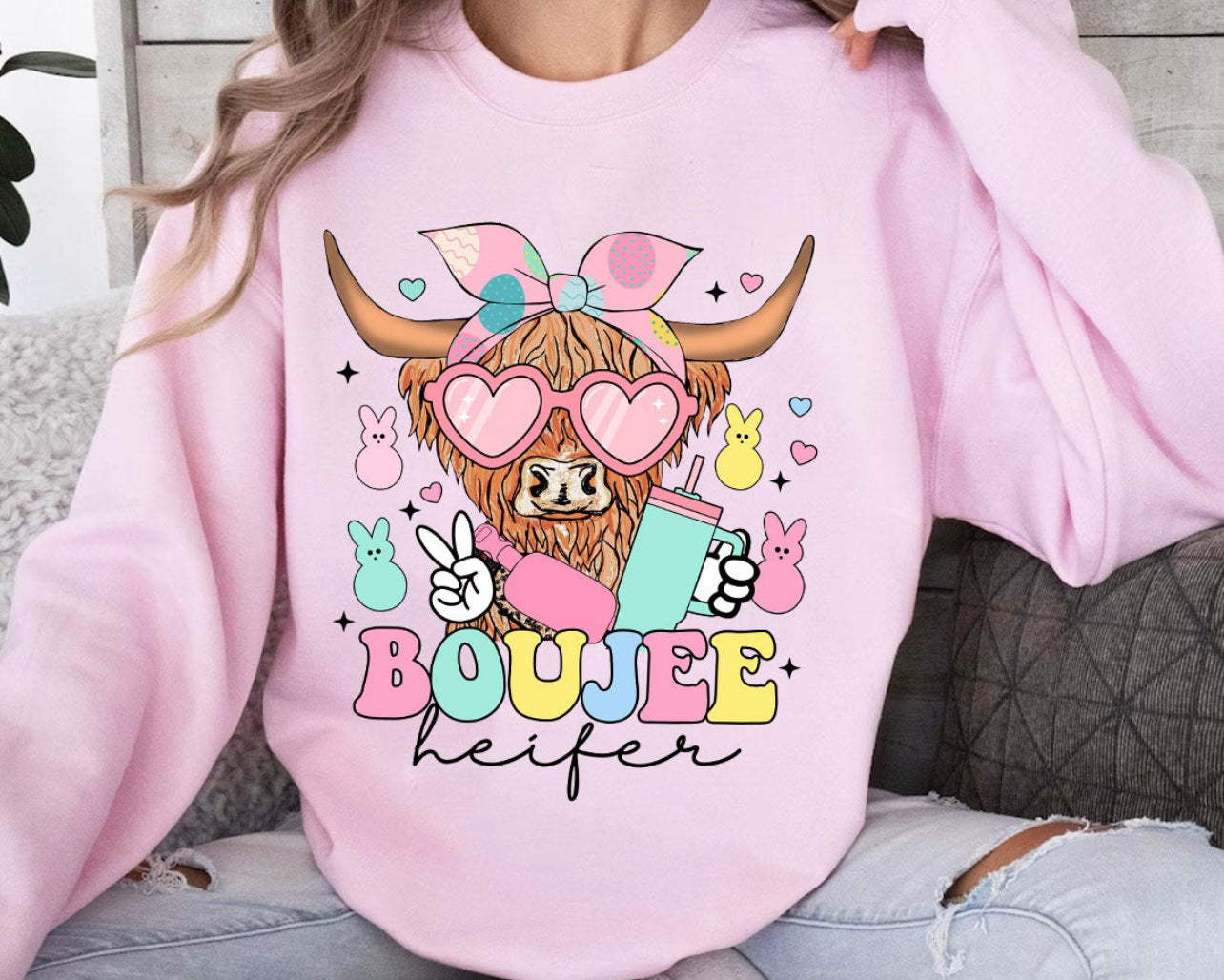 Easter Boujee cow