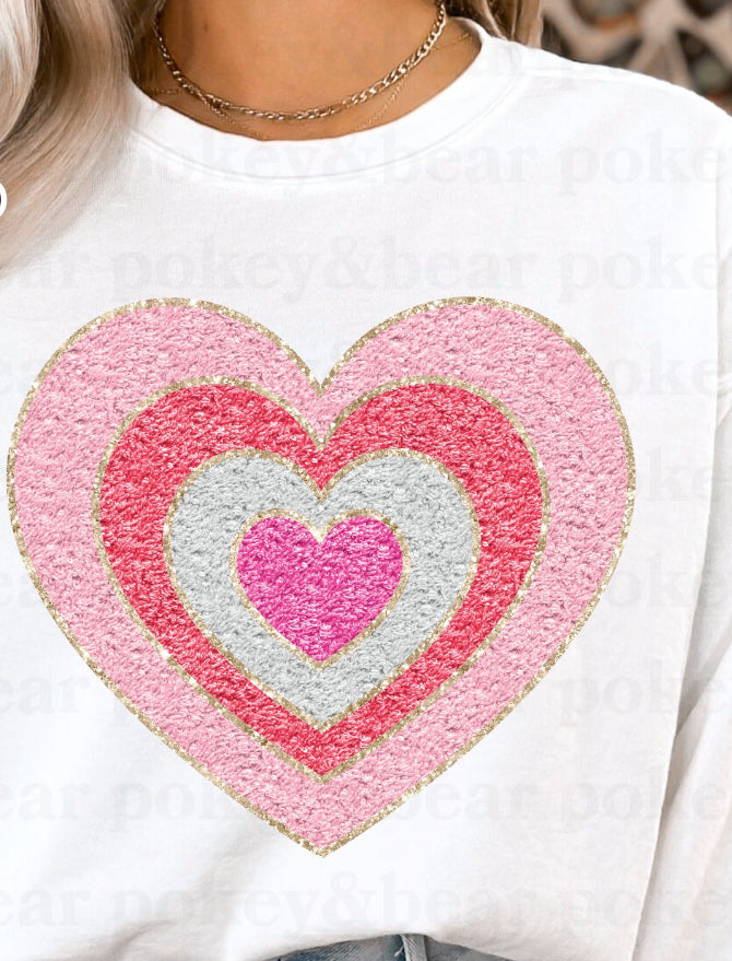 Heart chenille glitter effect - Valentine