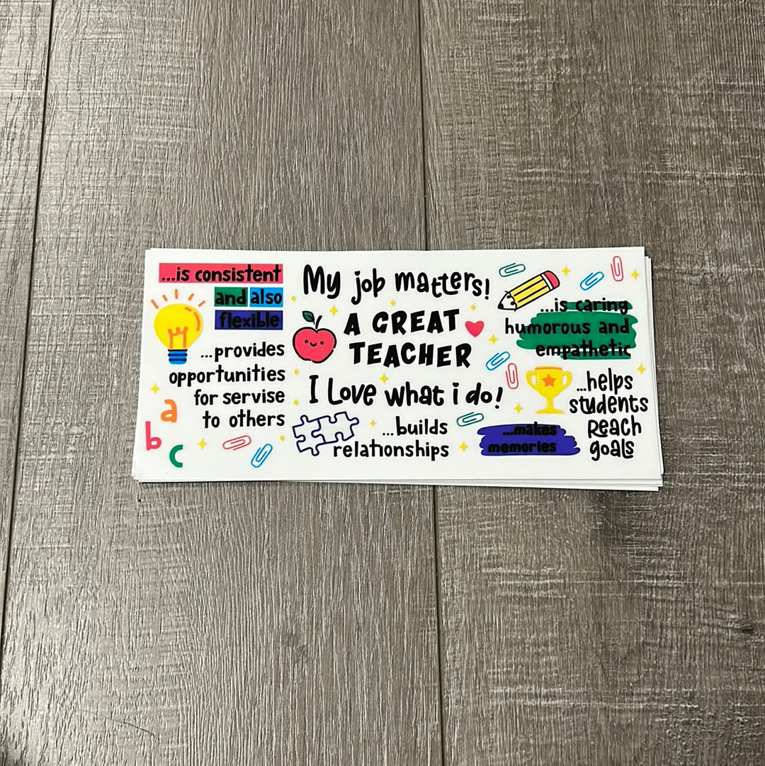 My job matters! Teacher